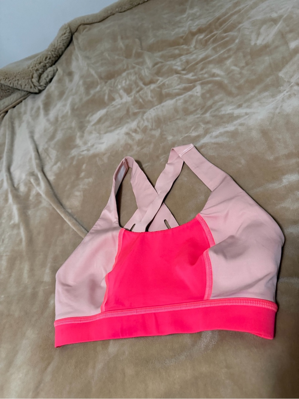 Sweaty Betty Women's Pink Two-Tone Sports Bra - Light Pink & Hot Pink XS